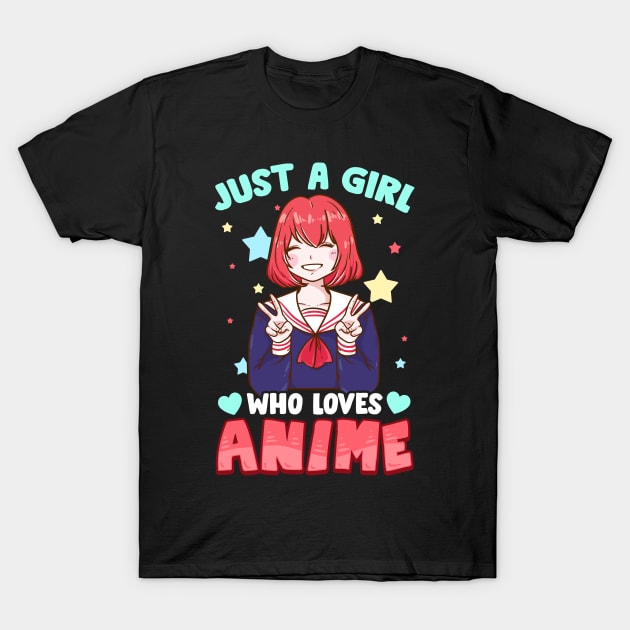 Just A Girl Who Loves Anime Cute Japanese Kawaii T-Shirt by theperfectpresents